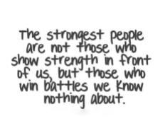 Truth about being a strong person can be seen through the wins He got, not just those who stand so firm.