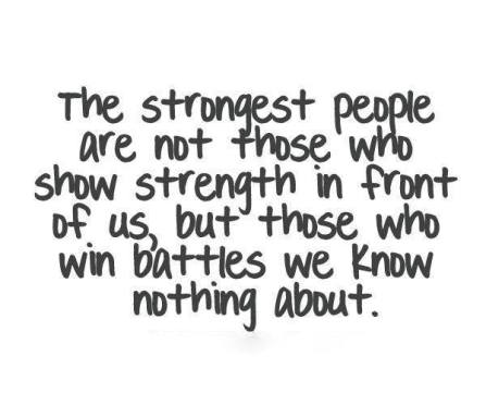 Truth about being a strong person can be seen through the wins He got, not just those who stand so firm.